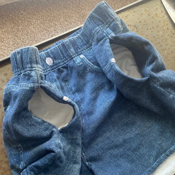 rag & bone Miramar Imitation Denim Print French Terry Shorts w/Side Pockets. Lrg - Picture 5 of 10